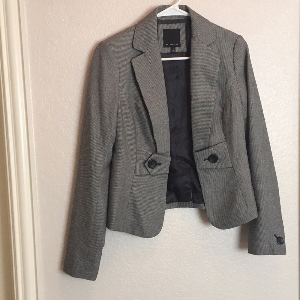 Gray Fitted Blazer